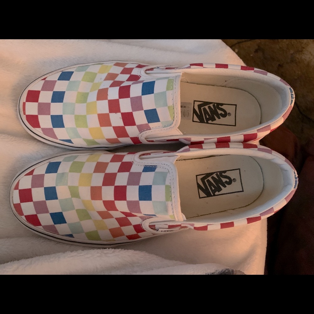 Vans Checkerboard Slip Ons Size 8